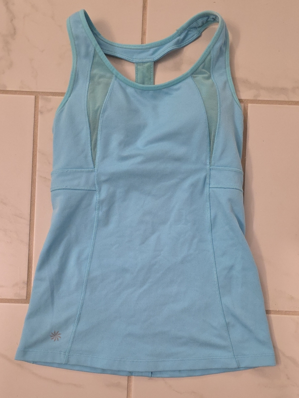 Athleta Light Blue Women’s Racerback Tank Top Withbuilt In Bra